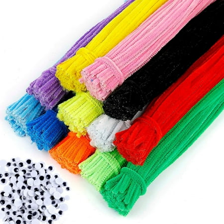 EpiqueOne Fluorescent Chenille Stem DIY Arts Multicolor Plastic Crafts Projects, Total count 1300