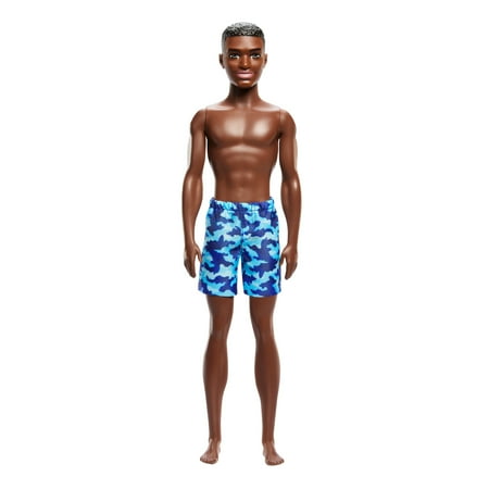 Beach Ken Doll with Dark Brown Hair Wearing Blue Swimsuit