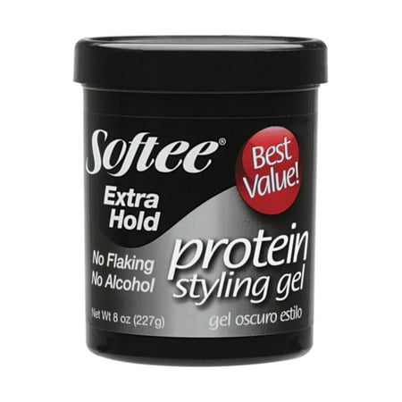 Softee Extra Hold Protein Styling Gel 32 oz. Jar, Frizz Control, Non-Flaking, Unisex