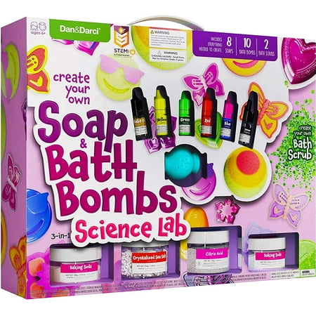 Dan&Darci Soap & Bath Bomb Making Kit for Kids, 3-in-1 Spa Science Kit, Easter Craft Gifts For Girls & Boys Age 6-12 Year Old Girl Crafts Kits : DIY Experiment Toys, Craft Gift For Kids Ages