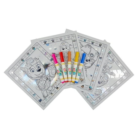 Crayola Paw Patrol Color Wonder Metallic Mess Free Coloring Set, 12 Pages, Gift, Beginner Child