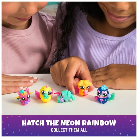 Hatchimals Alive, Neon Rainbow 1-Pack Surprise Figure in Color Reveal Egg (Styles Vary)