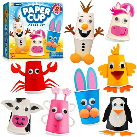 Arts and Crafts Kit for Kids- Create 8 Animal Crafts for Toddlers, Best Creative Christmas Gift for Boys & Girls Ages 3,4,5,6,7,8