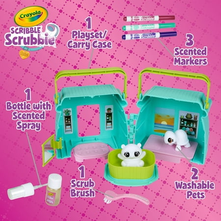 Crayola Scribble Scrubbie Pets Scented Spa Playset, Gift for Kids, Art Kit, Beginner Unisex Child