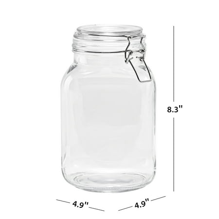 Mainstays Glass 67 oz Lock Lid Storage Jar Canister