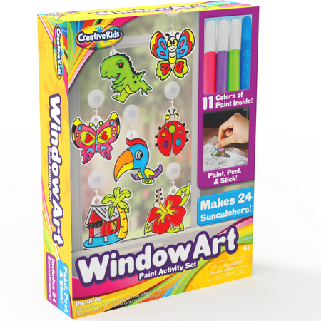 Creative Kids Window Paint Art Stickers Kit for Kids - Make Your Own 24 Suncatchers Set Age 6+