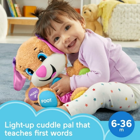 Fisher-Price Laugh & Learn Smart Stages Sis Puppy Plush Learning Toy for Baby, Infants and Toddlers, 6 months and up