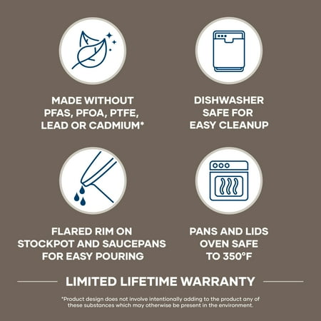 Farberware Vibrance 12 Piece Ceramic Nonstick Pots and Pans Set, Blue