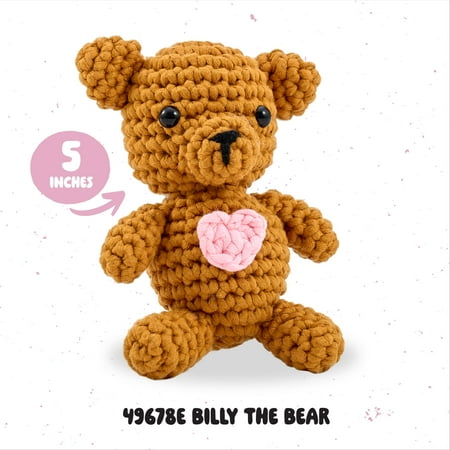 Bucilla Amigurumi Complete Crochet Kit, Billy the Bear, 5"