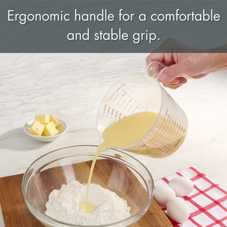 Mainstays 3-Piece Tapered Spout Nesting Plastic Measuring Cups Set, Clear