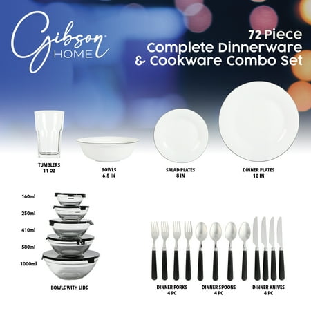 Gibson Home 71-Piece Stainless Steel Silver Cookware Combo Set