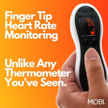 MOBI DualScan Ultra Pulse Ear & Forehead Thermometer and Heart Rate Monitor