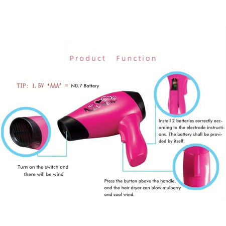 ADVEN Makeup Pretend Playset for Children Hairdressing Styling Head Doll Hairstyle Toy Gift with Hair Dryer for Kids GirlsType 1,