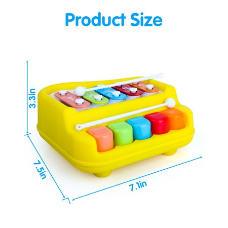 UNIH Baby Piano Xylophone Toy Musical Instrument5 keyboard,