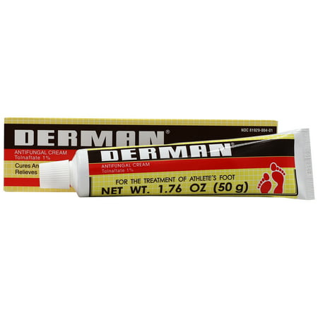 Derman Antifungal Foot Cream, for the Treatment of Athlete's Foot, 1.76 oz, Tube.