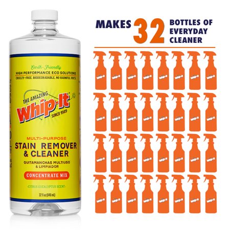 Whip-It! Amazing Multi Purpose Cleaner and Stain Remover, Natural Plant Based Enzyme Cleaner, 32 Ounce