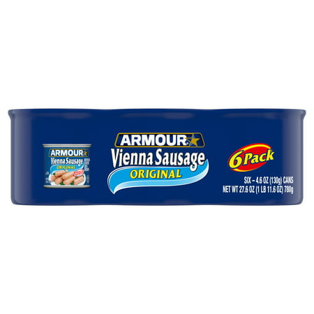 Armour Star Vienna Sausage, Original Flavor, Canned Sausage, 4.6 OZ (Pack of 6)