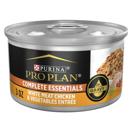 (24 Pack) Purina Pro Plan High Protein Cat Food Gravy, White Meat Chicken and Vegetable Entree, 3 oz. Pull-Top Cans, Chicken & Vegetable