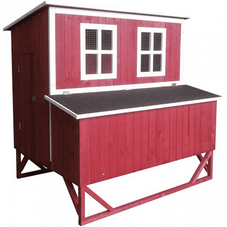 Omitree Large Wood Chicken Coop Hen House 4-8 Chickens 4 Nesting Box