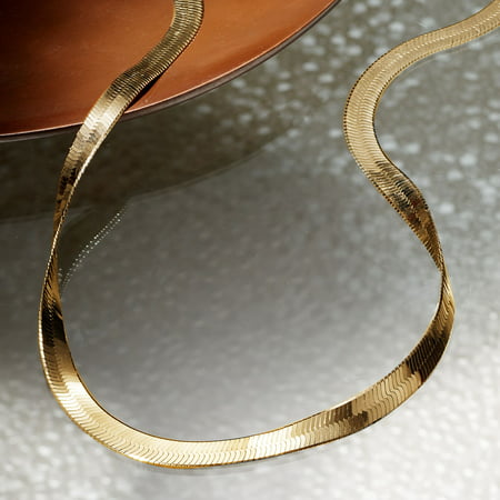 Ross-Simons Italian 6mm 18kt Gold Over Sterling Silver Herringbone Chain Necklace
