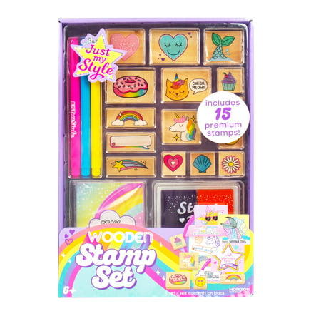 Just My Style Wooden Stamp, Art & Craft Kit for Boys & Girls, Kids & Teens (28 Pieces)