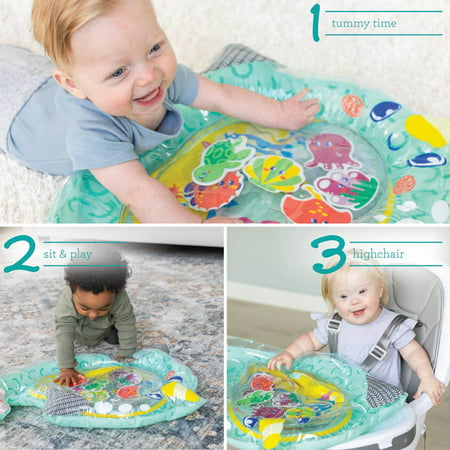 Infantino Pat & Play Water Mat Baby Playmat for Tummy Time & Sensory Play, Narwhal & Sea Pals, Unisex