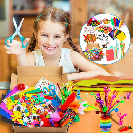 Willstar 1000 Pcs DIY Art Craft Kit Art Craft Kit Supplies Art and Craft Supplies for Kids for Children Crafts for Children of Arts and Crafts in Parent Child Activity Classroom, 1000PCS
