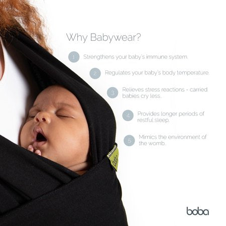 Boba Wrap Baby Carrier, Black - Newborn Babies to Children 7lbs-35lbsBlack,