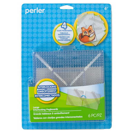 Perler Large Clear Square Pegboards for Fuse Bead Projects, 4 Pack, Ages 6 and up