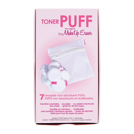 The Original MakeUp Eraser White Toner PUFF Set, 2.5 in, 7 Count