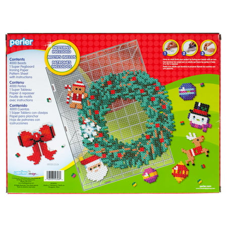 Perler 3D Holiday Wreath Fused Bead Kit, Ages 6 and up, 4003 Pieces