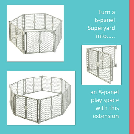 Toddleroo by North States Gray Two-Panel Superyard Extension for Baby PlayardGray,