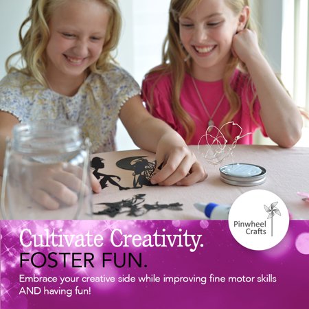 Pinwheel Crafts Fairy Jar Kit - Fun DIY Kids Arts and Crafts - Fairy Lantern Craft Kit for Girls Ages 6+