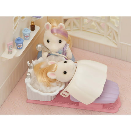 Calico Critters Pony's Stylish Hair Salon, Dollhouse Playset with Figure and Accessories