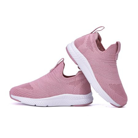 Engtoy Kids Boys Girls Running Shoes Comfortable Athletic Slip on Sock Sneakers Lightweight Walking Shoes(Toddler/Little Kid/Big Kid), Pink, 10