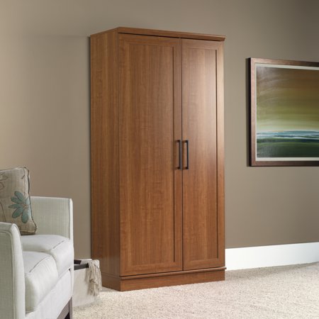 Sauder HomePlus 71" Tall 2-Door Multiple Shelf Wood Storage Cabinet, Sienna Oak FinishSienna Oak,