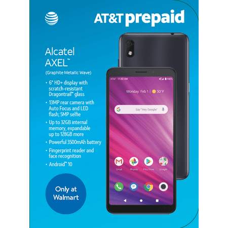 AT&T Alcatel Axel, 32GB, Graphic Metallic Wave - Prepaid Smartphone