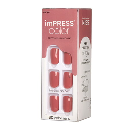 imPRESS Color Press-on Manicure, Platonic Pink, Short, cream, Short, square