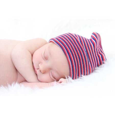 5 Piece Hospital Cap & Mitten Set for Newborn Baby (Boy) by Nurses ChoiceBlue,