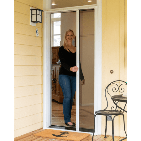 COOL Single Retractable Door Screen-Brown (for 80-in tall x 32-in to 36-in wide doors), Brown, 36" x 80"-81"