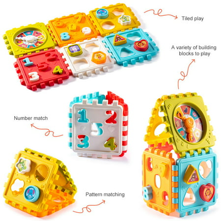 SAYLITA 6-in-1 Activity Cube for Toddlers Baby Educational Musical Toy for Kids - Early Development Learning Toys with 6 Different Activities - Best Gift for Children 1 2 3 Years OldMulticolor,