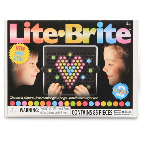 Lite Brite - Mini 3.5" - Includes 4 Templates and 80 Colored Pegs