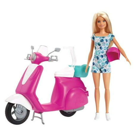 Barbie Doll & Scooter Playset Gbk85