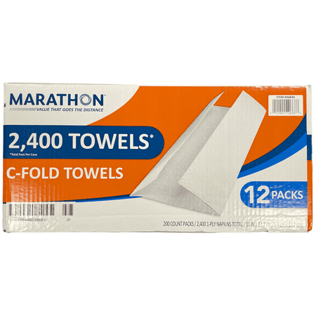 Marathon C-Fold Paper Towels, 2400 Count