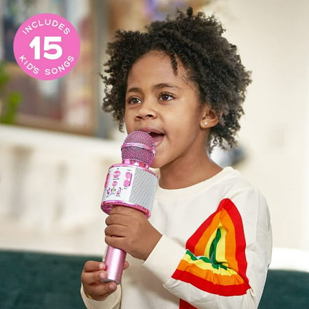 Move2Play Kids Star Karaoke, Kids Bluetooth Microphone, + 15 Pre-Loaded Nursery Rhymes, Boy & Girls Toy, Gift for 2, 3, 4, 5, 6+ Years OldPink,