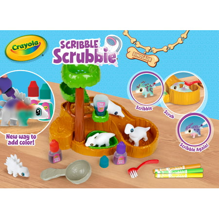 Crayola Scribble Scrubbies Dinosaur Waterfall, Dino Toy, Holiday Toys for KidsGreen,