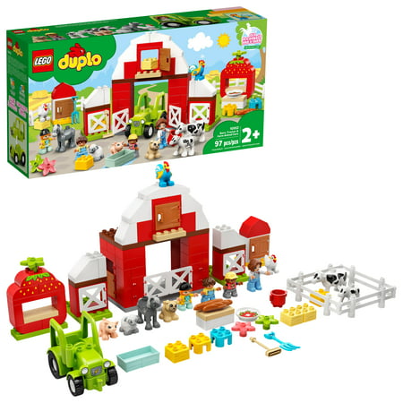 LEGO DUPLO Town Barn, Tractor & Farm Animal Care 10952 Building Toy Set (97 Pieces)