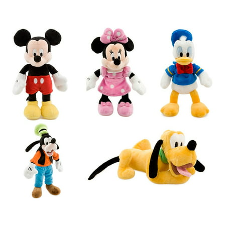 5PC Set: Disney Mickey Mouse Club Minnie Donald Pluto Goofy Authentic Plush Toy