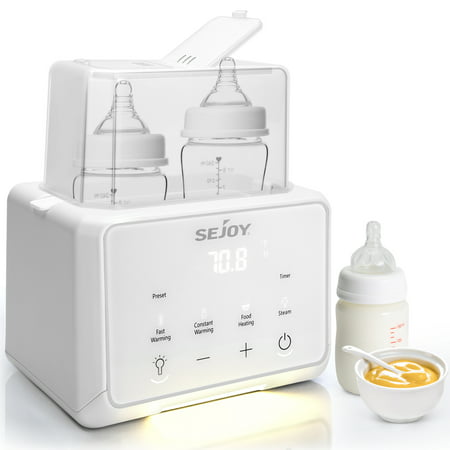 Sejoy Baby Bottle Warmer, Fast Baby Food Heater for Breast Milk and Formula, Steam Sterilizer, WhiteWhite,