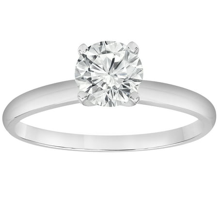 Unique Moments 1.00 ct Lab Grown Diamond Solitaire Ring in 14K White Gold (H, SI2)